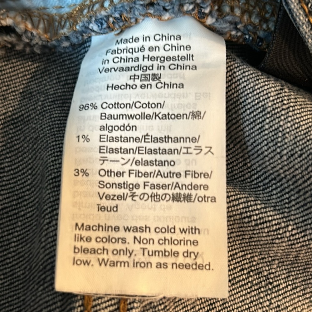 Madewell Denim Mini Frayed Hem Front Slit Skirt Size 30 - Picture 7 of 8